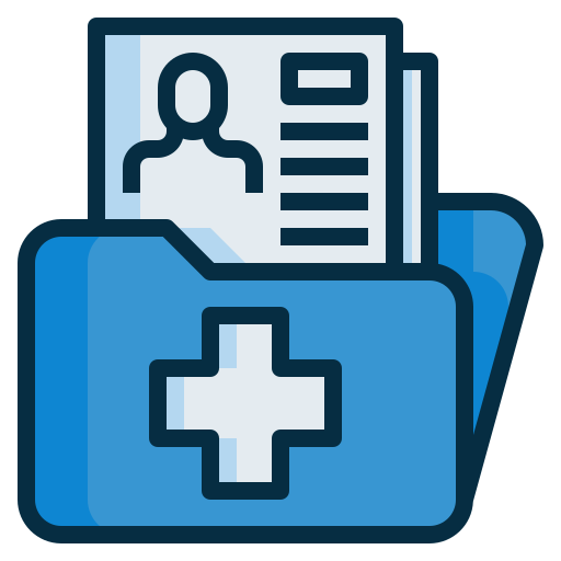 icon of blue folders with patient document
